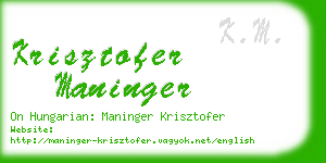 krisztofer maninger business card